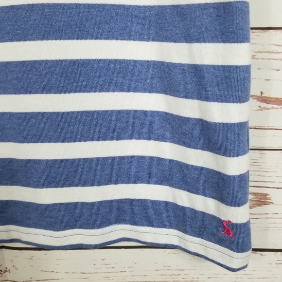 Joules | Blue Chambray Striped Jersey Dress NEW - Picture 3 of 6